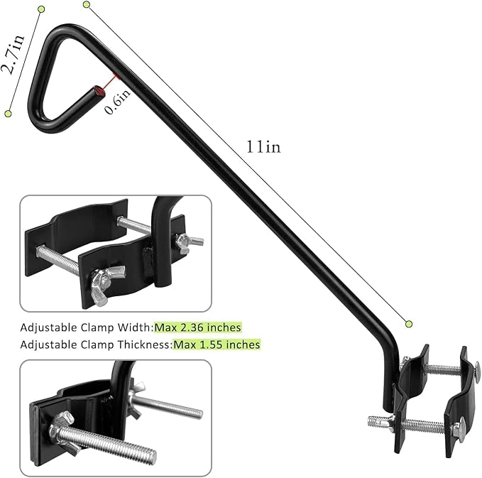 MIXXIDEA 11 Inch Long Fence Deck Hook Rail Hanging Mounting Kit Heavy Duty Bird - Image 3