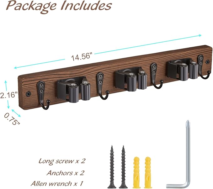 2 Pack Mop Broom Holder Wall Mount - Image 6