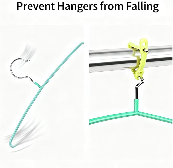 30 Pack Clothes Hanger Windproof Lock Straps – Silicone Fixing Clips Grip - Image 3