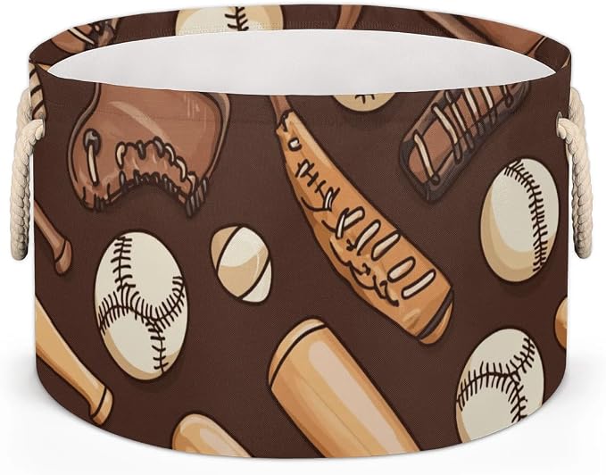Glove Balls Storage Basket Baseball Bat Foldable Storage Bin by Gumuslen