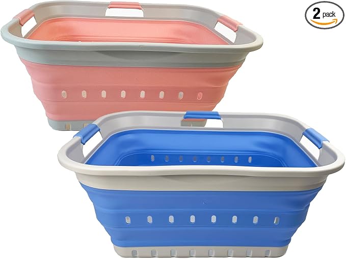 SAMMART 42L Collapsible Plastic Laundry Basket by SAMMART