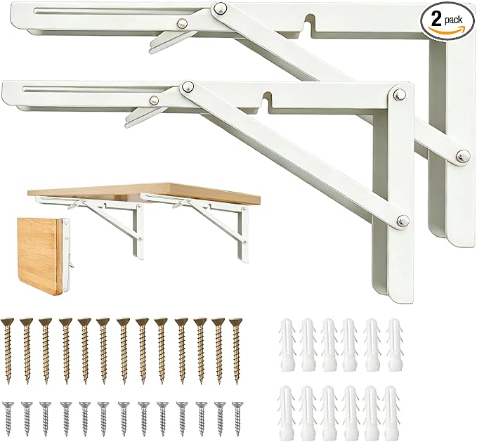 8 Inch Folding Shelf Brackets Heavy Duty, Fold Down Shelf Brackets 8 10 12 14 by Medach