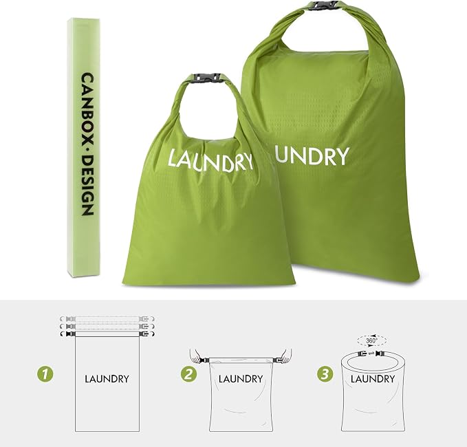 2 Pack Travel Laundry Bag, Nylon Washing Bags - Image 6
