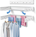 Upgrade 6 Knob Wall Mounted Clothes Drying Rack, Foldable Collapsible, Clothing by Muibe