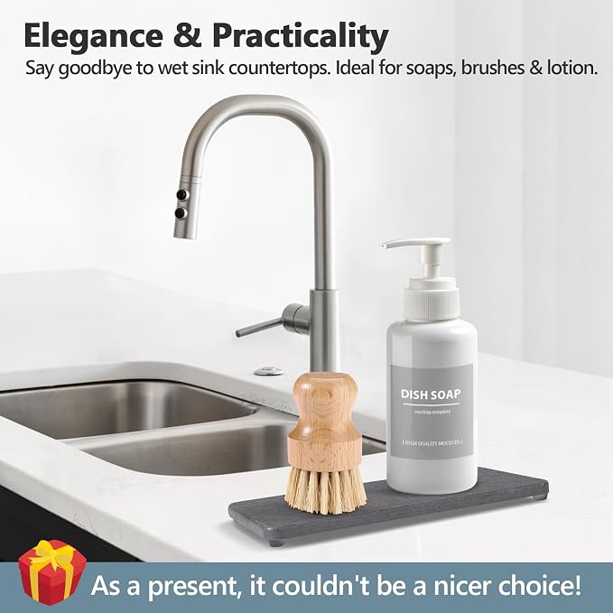Bathroom Sink Vanity Trays, Water Absorbing Diatomite Drying Stone Soap Tray - Image 4