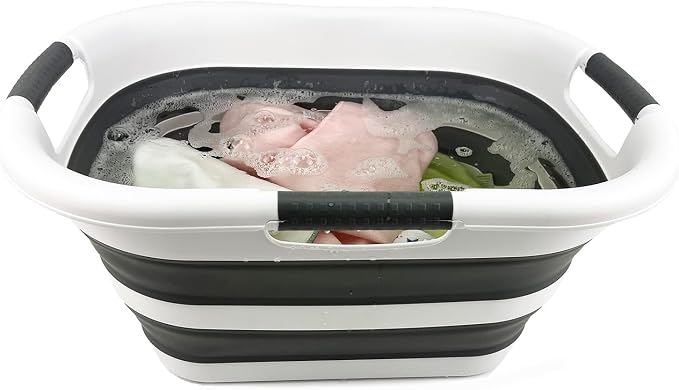SAMMART 30L Collapsible Plastic Laundry Basket/Washing Tub - Image 4