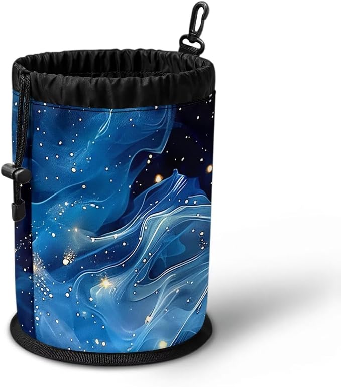 Clothespin Bag Holder Outside, Starry Sky Fluid Pattern Hanging Clothes Pin Bag - Image 3