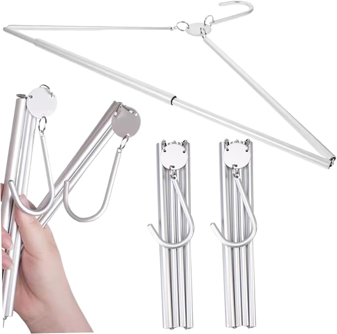 3Pcs Foldable Hangers, Aluminium Travel Clothes Hangers, Space Saving Portable by Unknown