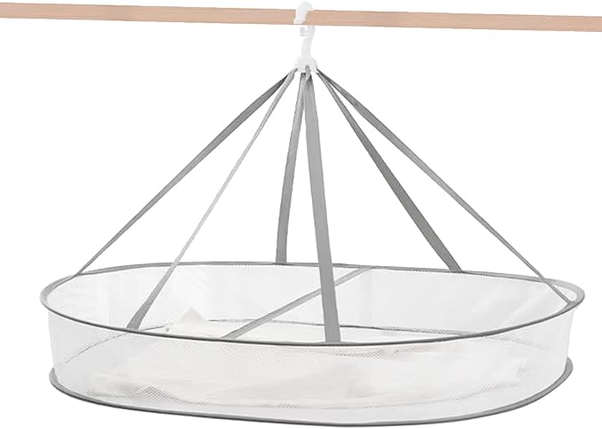 1 Tier Clothes Drying Rack Foldable, 31.5" Mesh Clothes Hanging Dryer, Space by WEISGJA