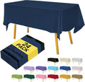 Navy Blue Disposable Plastic Tablecloth by Hereisa