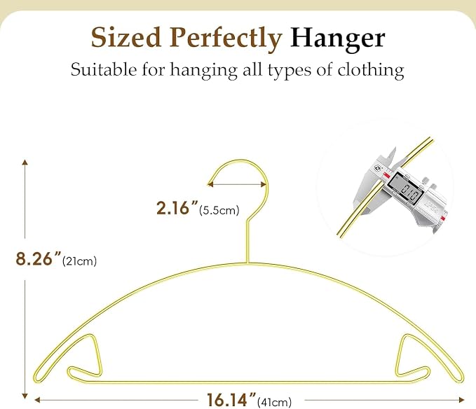 SPECILITE 15 Pack No Shoulder Bump Gold Coat Hangers - Image 2