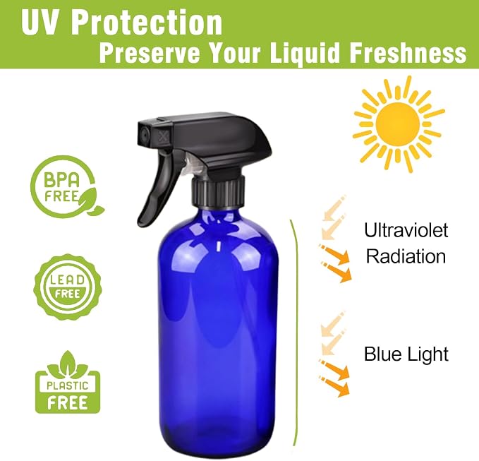 16oz Glass Spray Bottles, Hair Care, Plants - Image 4