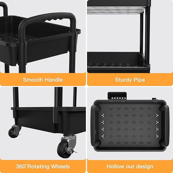 4 Tier Rolling Utility Cart - Image 2