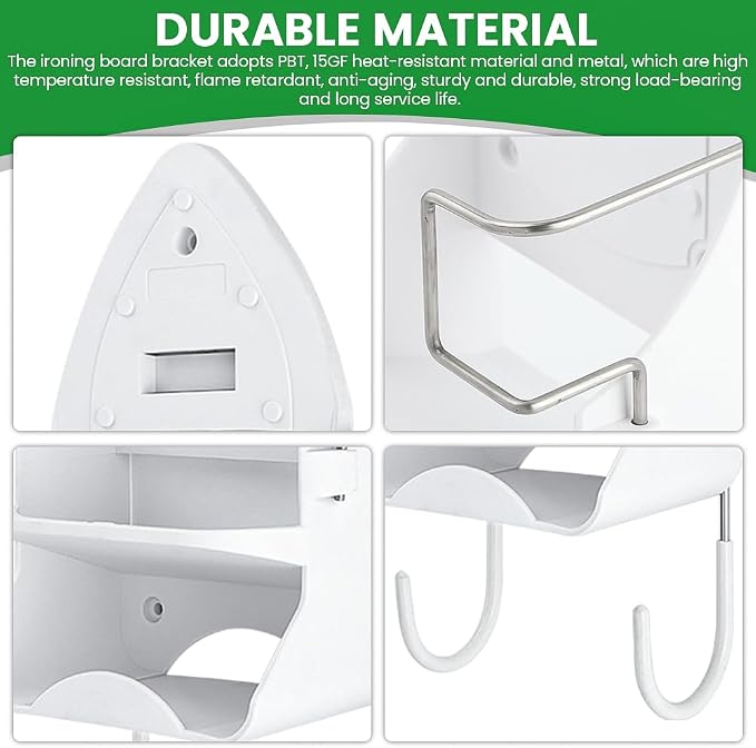 Iron Board Hanger Wall Mount Electric Iron Holder Ironing Board Holder Wall - Image 3