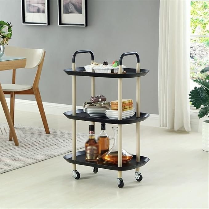 3 Layers Nordic Style Mobile Trolley Simple Kitchen Living Room Storage by Unknown