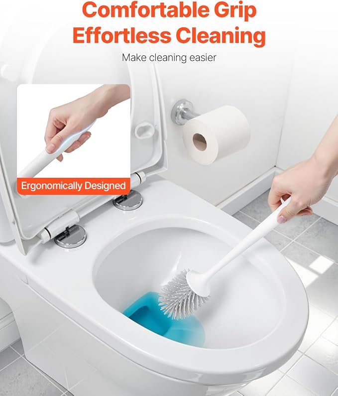 VEVOR Toilet Brush and Holder Set, Toilet Bowl Brush and Holder - Image 3