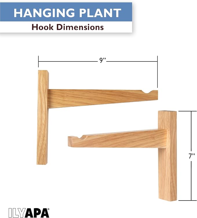 Ilyapa 2 Pack Wood Hanging Plant Hooks - Image 2