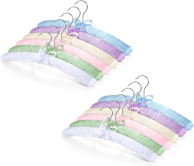 Jetec 12 Pieces Satin Padded Hangers by Jetec