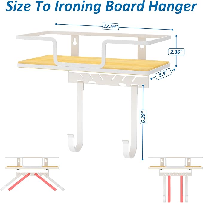 efluky Ironing Board Hanger Wall Mount, Ironing Board Holder Organizer - Image 2