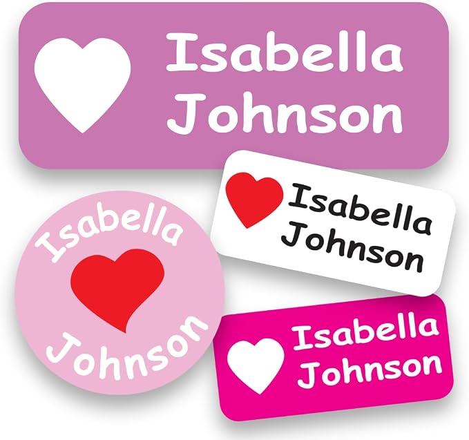 120-ct Personalized Waterproof Name Labels – 3-Line Custom Stick-On Tags by GILBIN