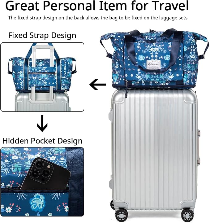 Large Capacity Foldable Travel Bag Expandable Portable Carry on Bag Dry&Wet - Image 4