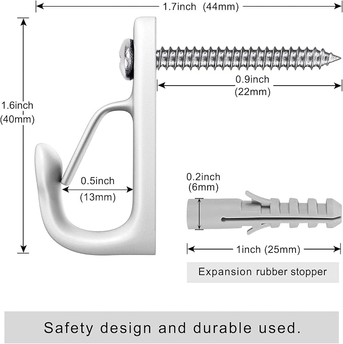 SELEWARE 30PCS Screw in Hooks for Hanging Outdoor String Lights, Windproof - Image 6
