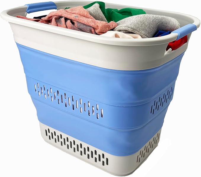SAMMART 40L Collapsible Plastic Laundry Basket-Portable Pop Up Storage - Image 5