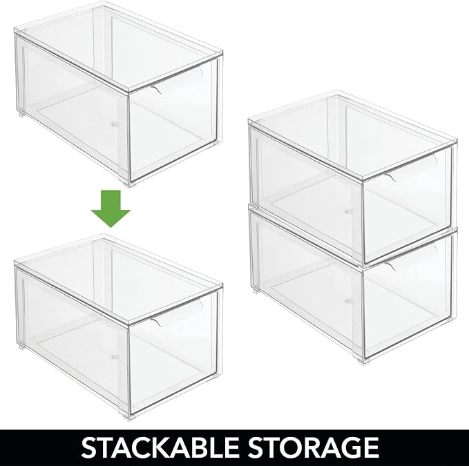mDesign Plastic Stackable Bathroom Storage Organizer Bin - Image 5