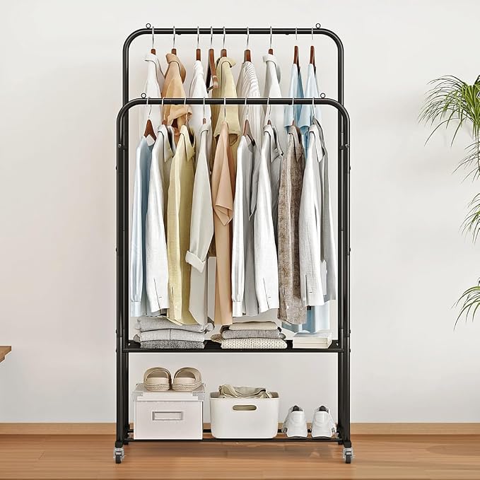 SUOERNUO Clothes Rack with Wheels Garment Rack - Image 2