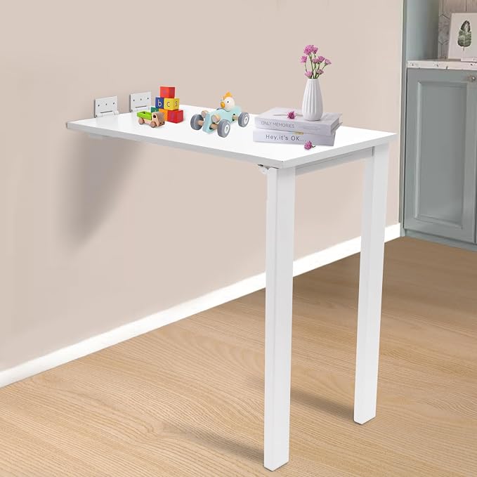 Wall Mounted Folding Table, Wood Folding Dining Table - Image 6