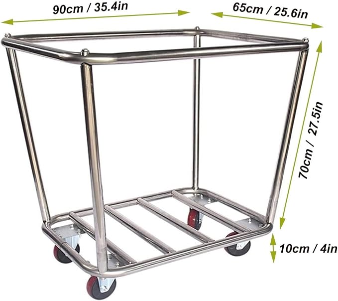 Large Laundry Cart with Wheels, Rolling Laundry Basket, 220 LB Load - Image 2