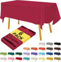Cerise 6 Pack Disposable Plastic Tablecloths 54" x 108", Rectangle Table Cover by Hereisa