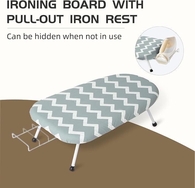 Mini Ironing Board Tabletop Ironing Board Compact Foldable Iron Board Thick - Image 3