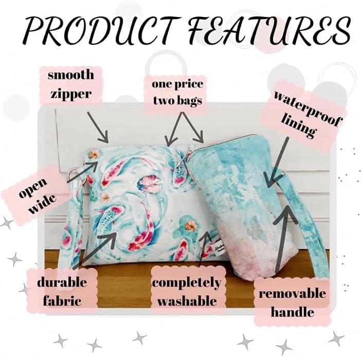 ADUSKA HOME Double Set, and Splash-Proof Makeup Pouch, Waterproof lining - Image 5