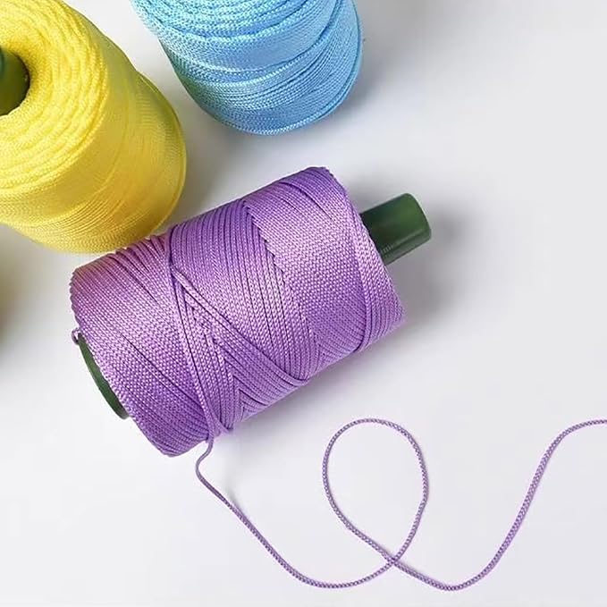 250G Hollow Braided Polypropylene Rope 3mm Colorful Polyester Yarn Handmade - Image 3