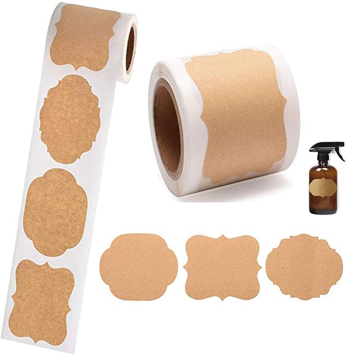 300PCS Canning Labels Name Tags Stickers, Kraft Paper Gift Tags Blank by Unknown