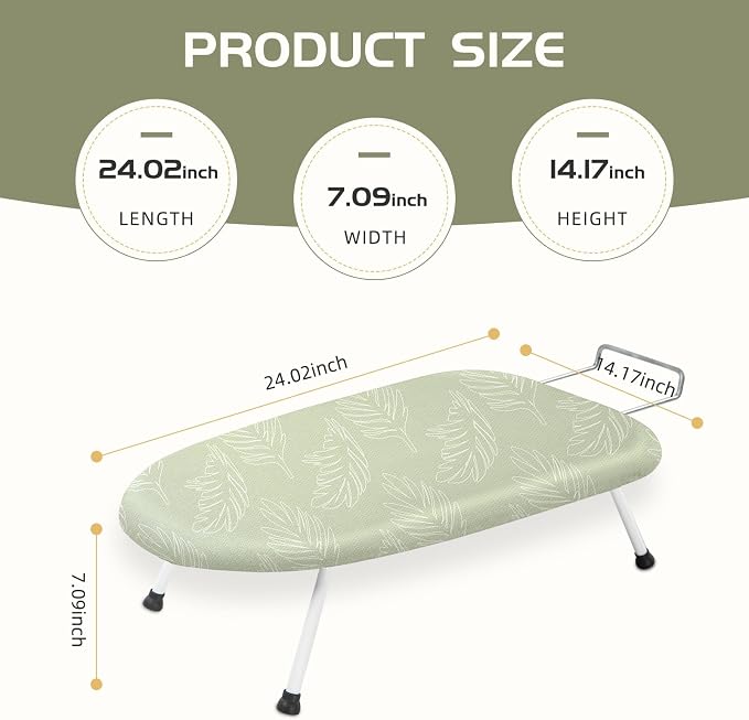 Mini Ironing Board Tabletop Ironing Board Compact Foldable Iron Board Thick - Image 5