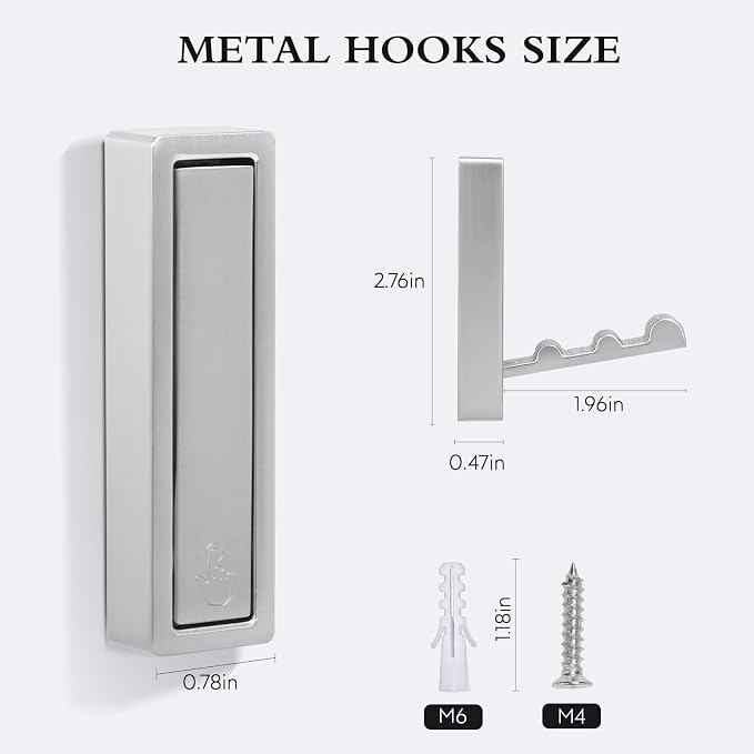 5PCS Heavy Duty Folding Coat Hooks - Image 2