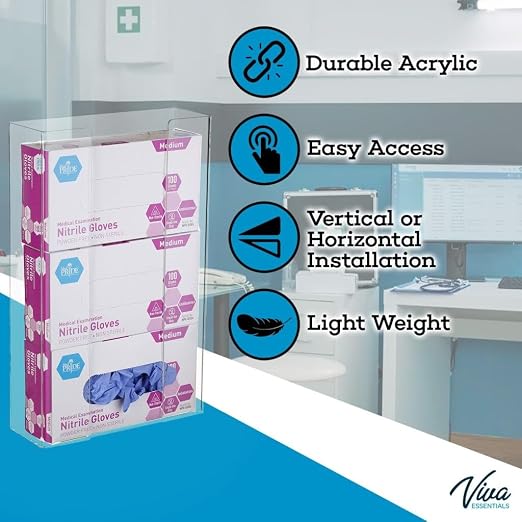 AdirMed VivaEssentials Triple Glove Box Holder, Wall Mount or Free Standing - Image 7