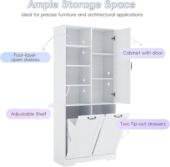 68" H Bathroom Storage Cabinet - Image 4
