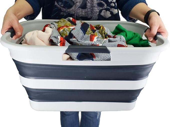 SAMMART 30L Collapsible Plastic Laundry Washing Tub- Foldable Laundry - Image 6