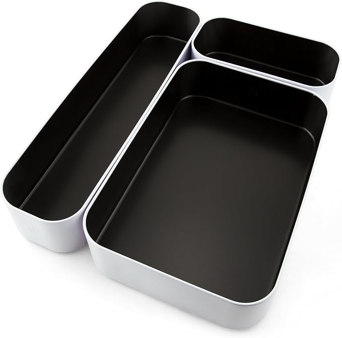Three by Three Seattle 3 Piece Shallow Metal Organizer Tray Set by ThreebyThreeSeattle
