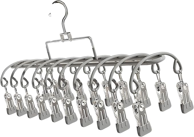 Stainless Steel Sock Clothes Drying Rack 20 Clip Rustproof Laundry Organizers - Image 7
