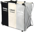 135L Laundry Cloth Hamper Sorter Basket Bin Foldable 3 Sections by CCYRYY