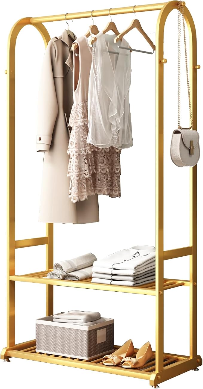 Gold Clothing Rack, Metal Garment Rack - Image 9
