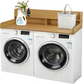 Washer Dryer Countertop with Shelf Laundry Countertop with Rounded Corners Wood by XIHAADOY