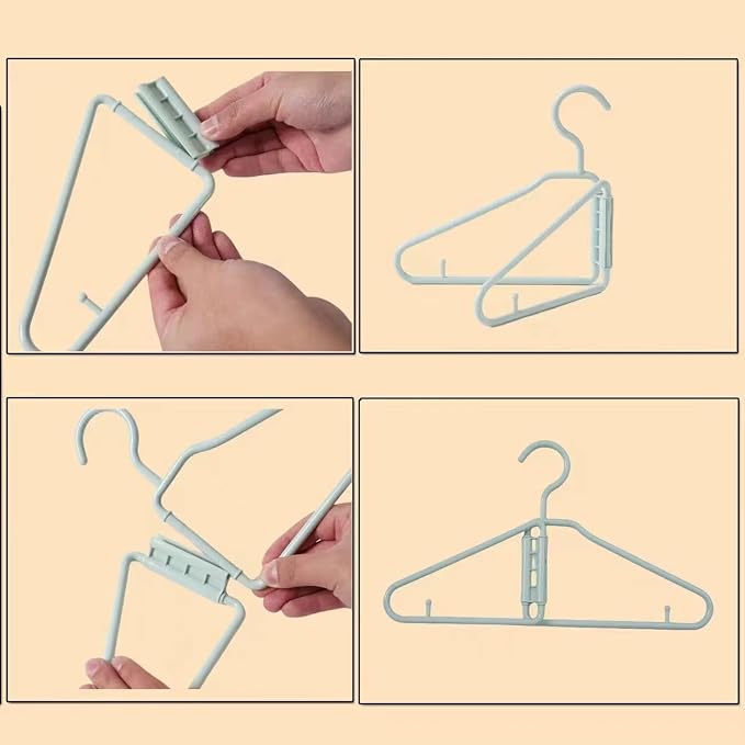 8 Pcs Foldable Hangers, Plastic Collapsible Hangers, Portable Folding Clothes - Image 7
