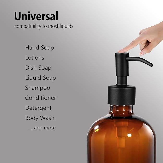 Amoliar Mason Jar Liquid Soap Dispenser Pump, Stainless Steel Replacement Pump - Image 6