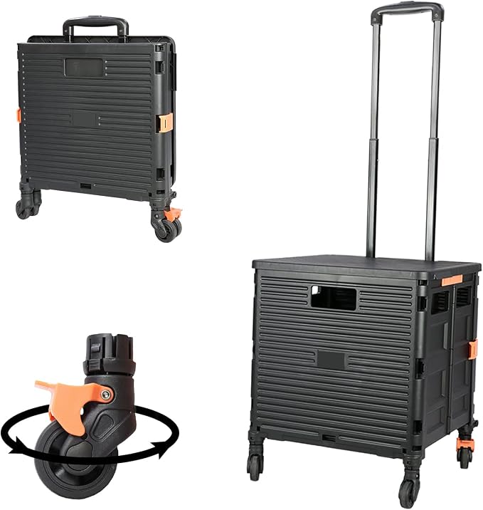 FELICON SELORSS Foldable Utility Cart Folding Portable Rolling Crate Handcart by FELICON