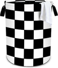Black White Checkered Laundry Basket Storage Bin Foldable Laundry Hamper by Bzocm